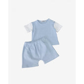 Babidu Baby Boy Pale Blue T-shirt and Shorts Set